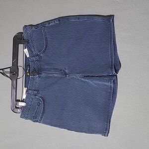LEE Women's Blue Striped Shorts - Size 12 Medium New with Tags